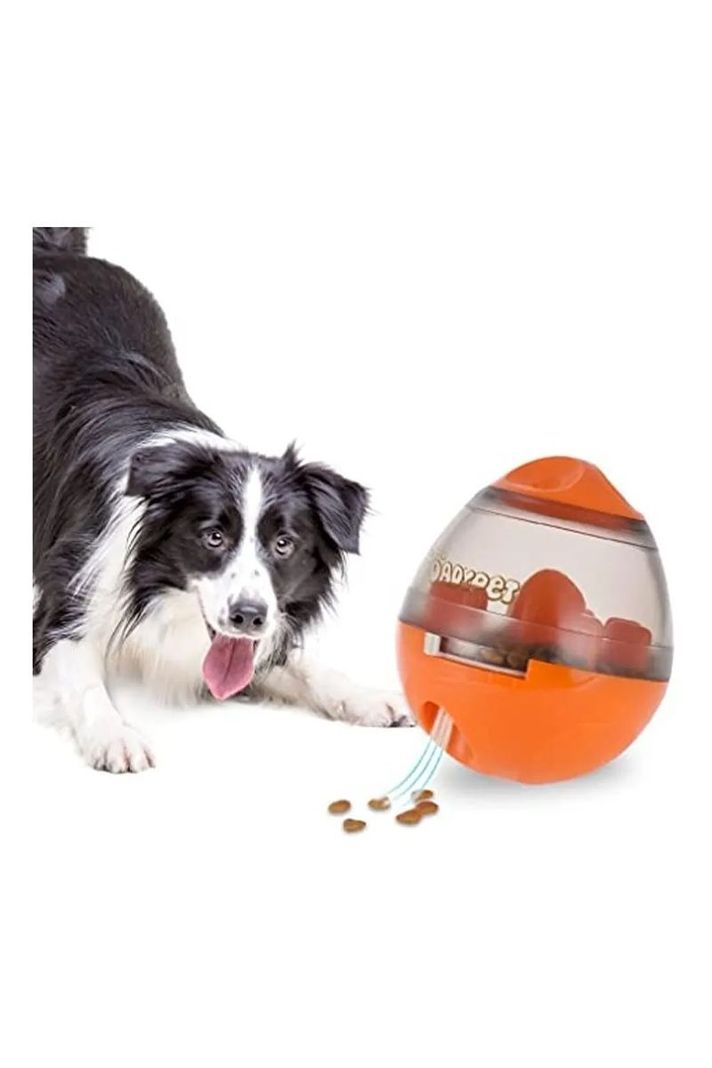 Dispensador De Comida Juguete Bola Interactiva Para Perros Naranjo-0