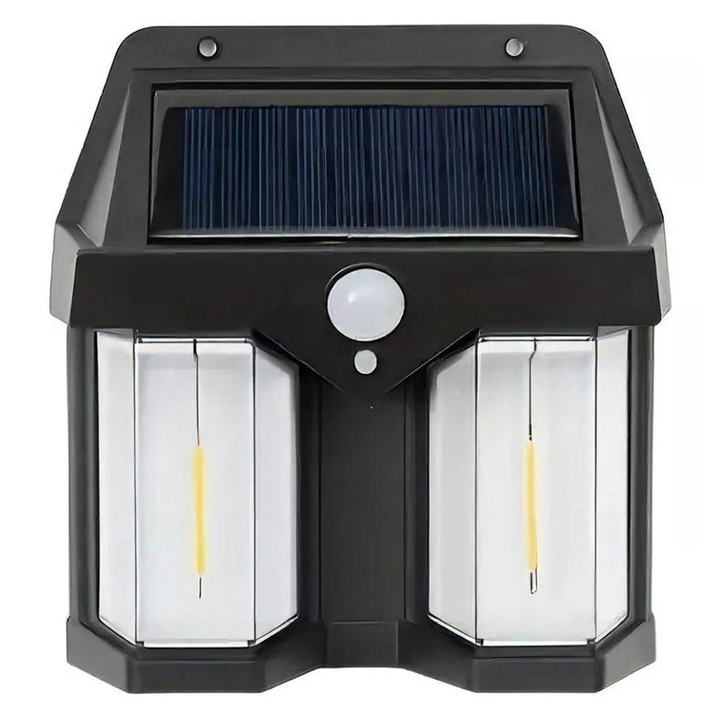 Lámpara Farol Solar Doble Con Sensor Luz Cálida-3