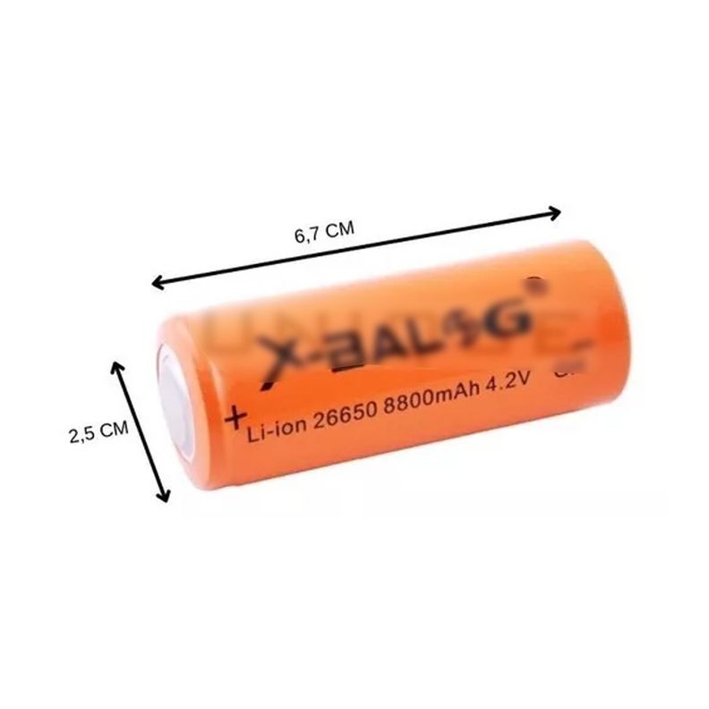 Pack 2 Pilas Recargables Baterías Li-ion 26650 8800 Mah 4.2v-2