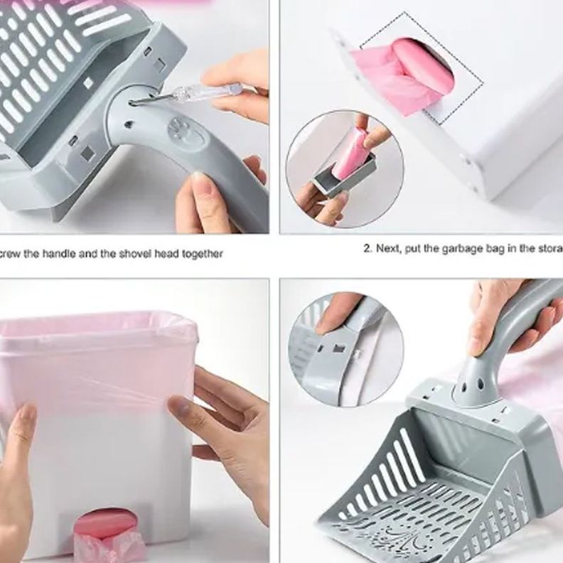 Pala Recogedor De Heces De Perro Gatos Bolsa Incluida-5