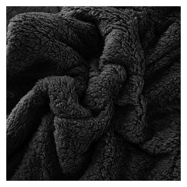 Cobertor Cubrecama Grueso Peludo Chiporro 2 Plaza + 2 Funda Negro-4