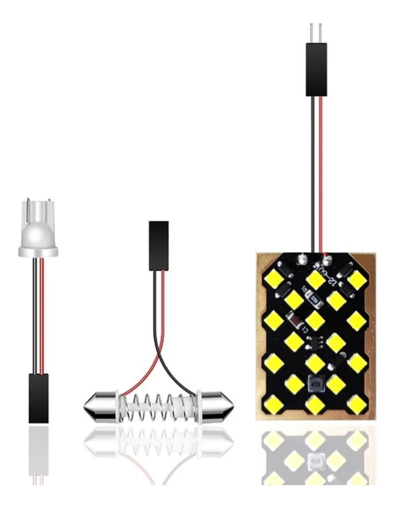 Ampolleta Placa 18led Tipo Fusible T10 12v-60v Led Interior-0