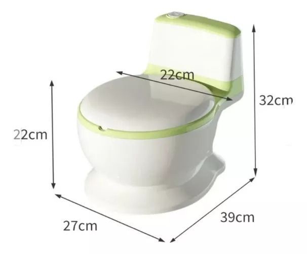 Pelela Urinario Asiento Baño Niños 1-6 Años Pelela Musical Verde-1