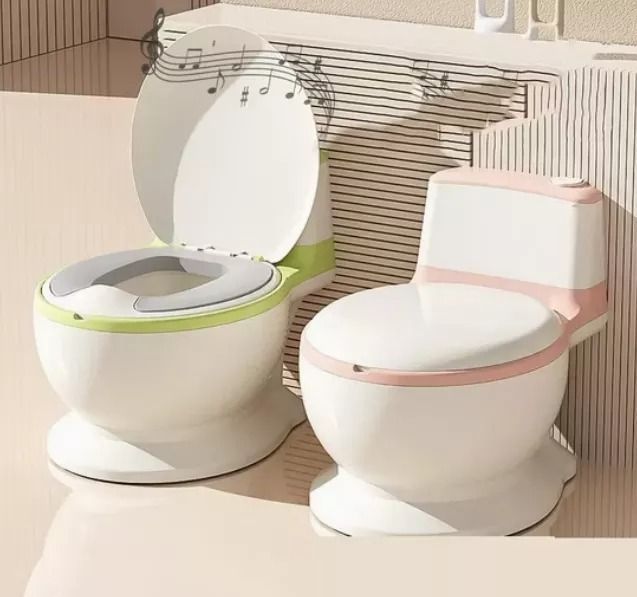 Pelela Urinario Asiento Baño Niños 1-6 Años Pelela Musical Verde-2