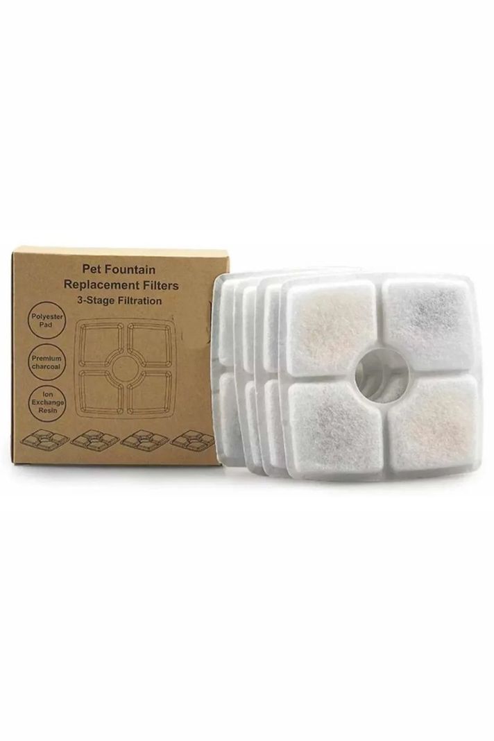Pack 4 Filtros Agua Cuadrados Fuente Agua Eléctrica Mascota.-0