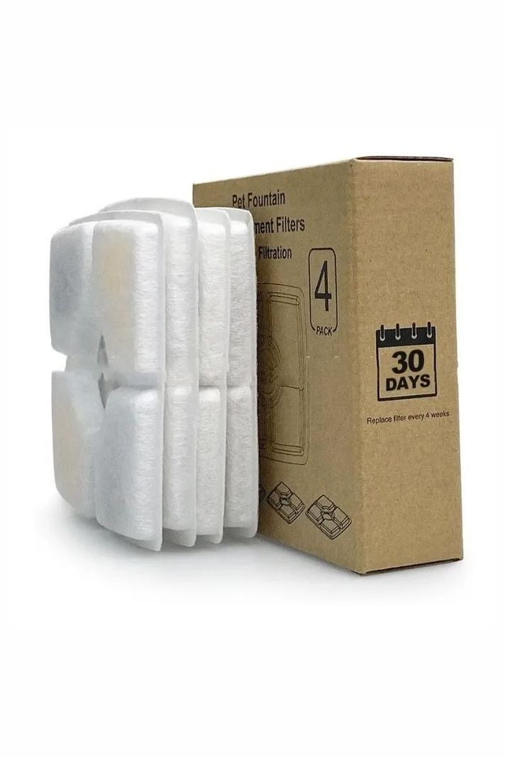 Pack 4 Filtros Agua Cuadrados Fuente Agua Eléctrica Mascota.-4