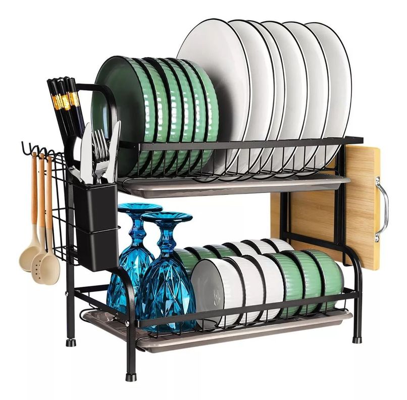 Secaplatos Escurridor Organizador De Platos Cocina Metal-0