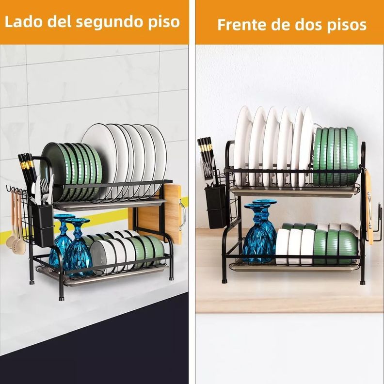 Secaplatos Escurridor Organizador De Platos Cocina Metal-2