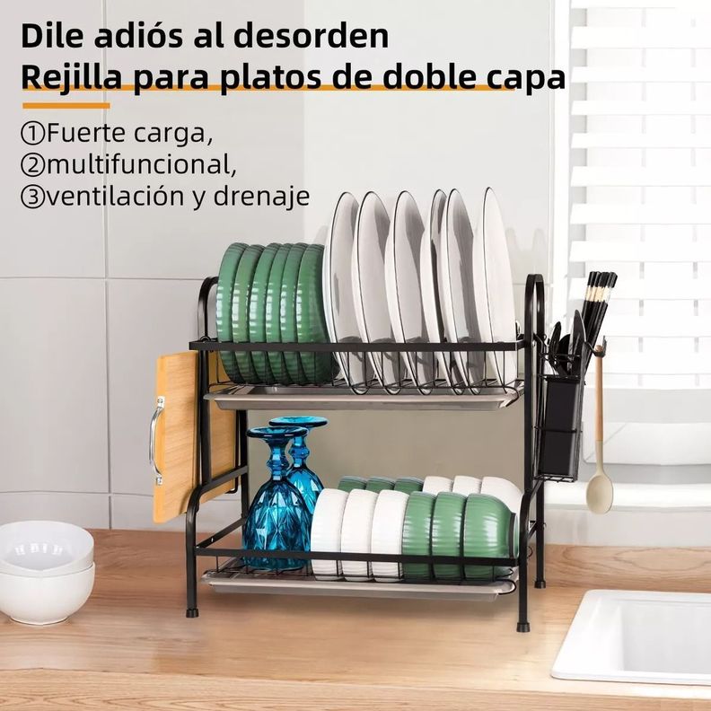 Secaplatos Escurridor Organizador De Platos Cocina Metal-4