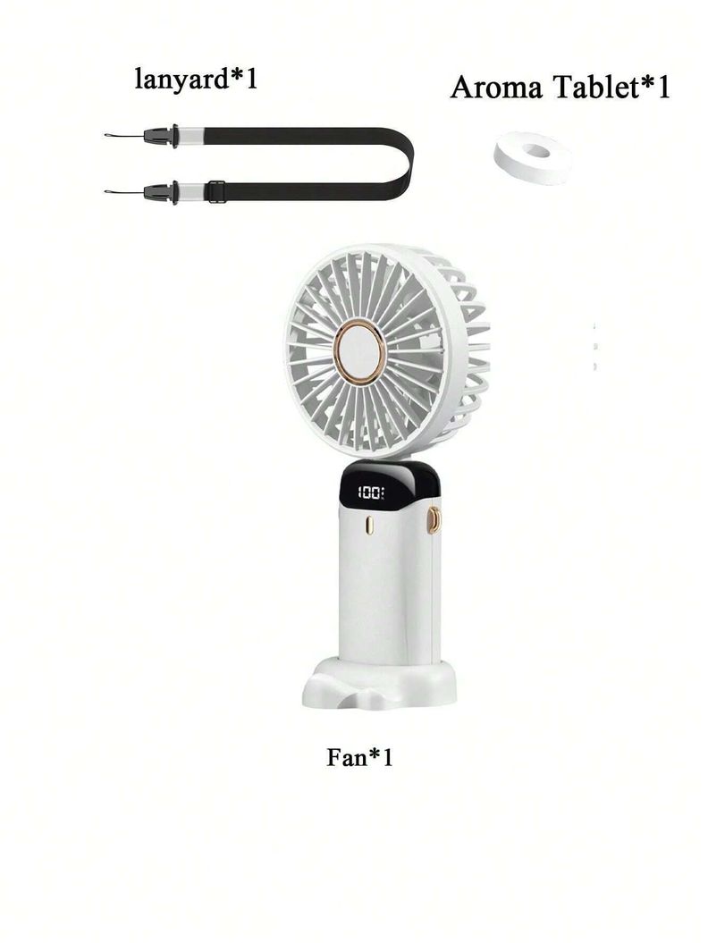 Ventilador De Mano Portátil Pequeño Enfriador Blanco-2