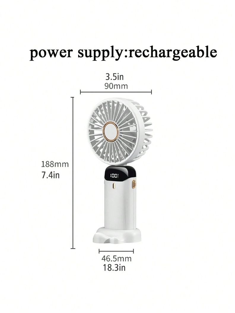 Ventilador De Mano Portátil Pequeño Enfriador Blanco-5