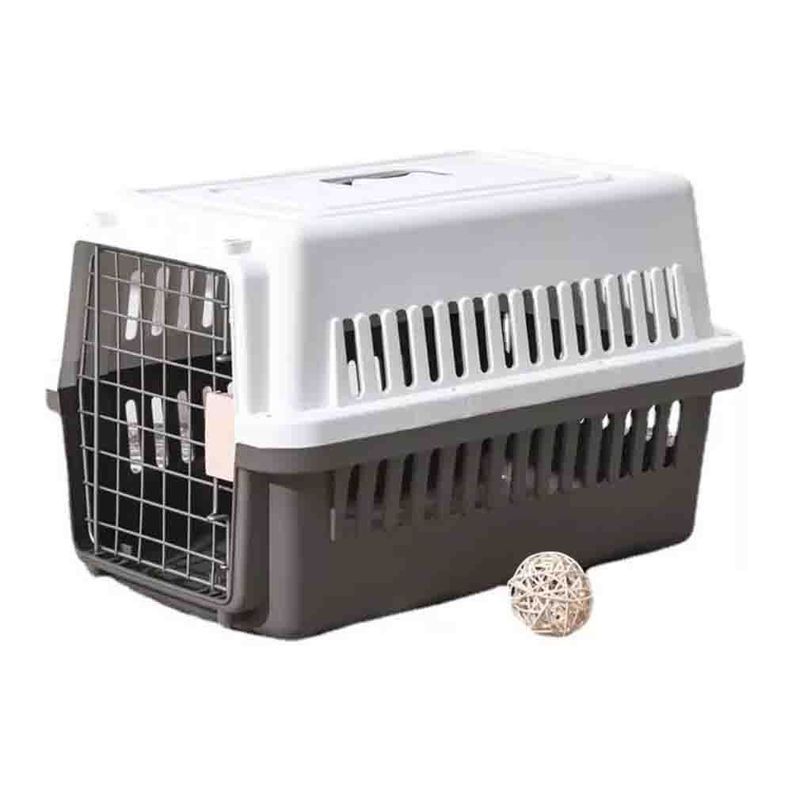 Canil Transportadora Gatos Perros Mascotas Gris-0