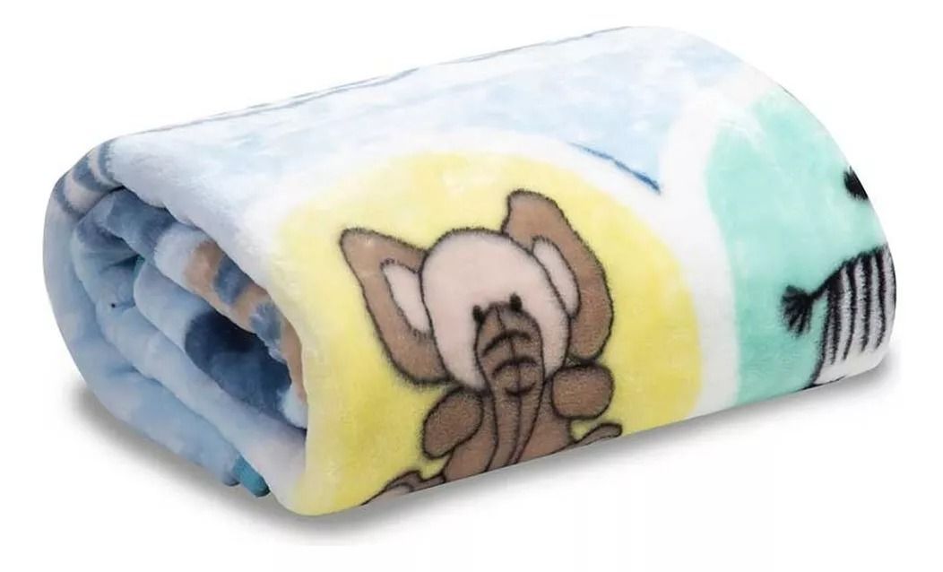 Saco Bebe Con Broche Animalistos Celeste Bebesit-1