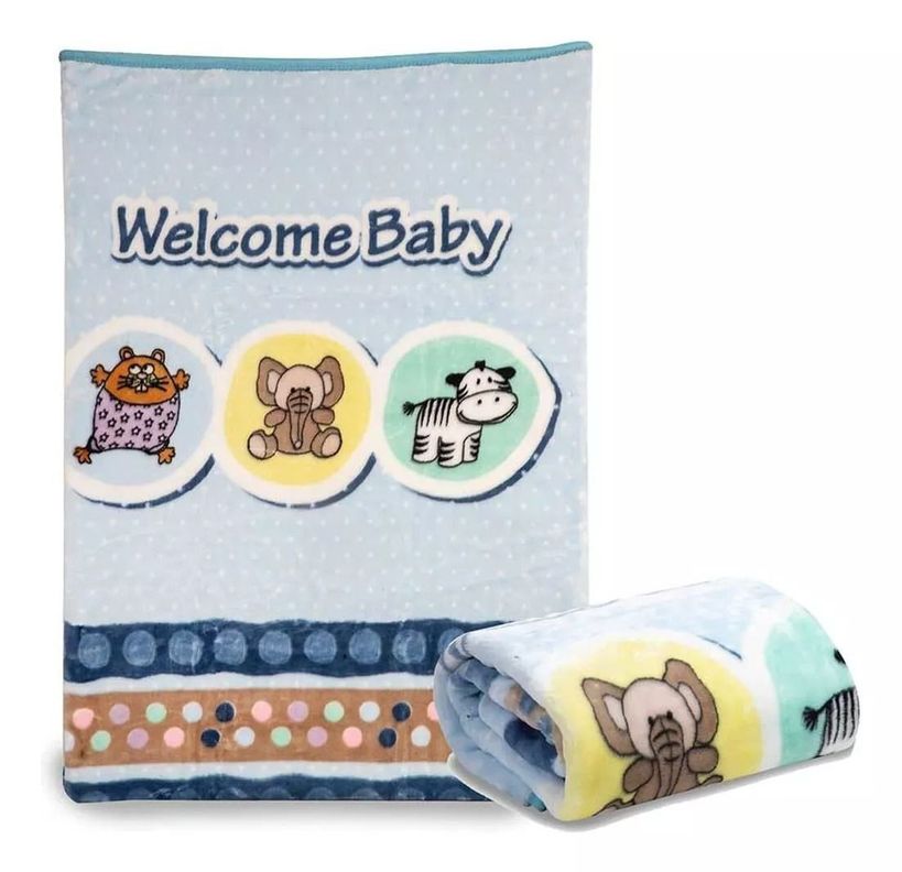 Saco Bebe Con Broche Animalistos Celeste Bebesit-3