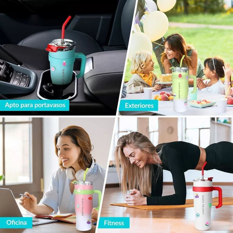 Vaso Térmico Mug De Acero Inoxidable 1.2 L Con Frio Y Calor Celeste-7