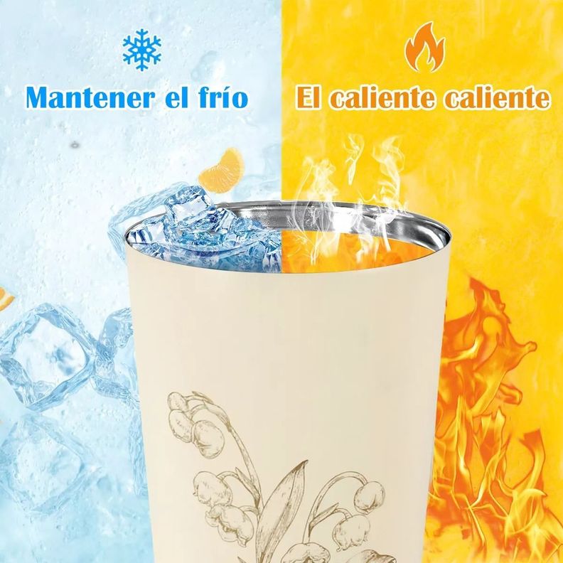 Termo Para Cafe Mug Vaso Termico 530ml Sellable Inoxidable Blanco-2