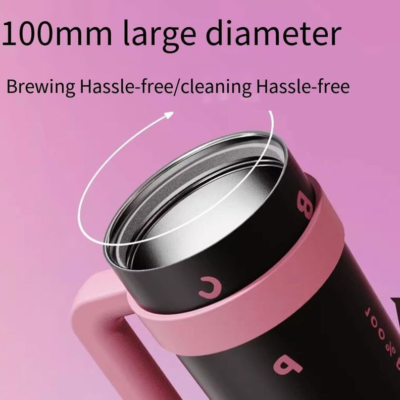 Vaso Térmico Mug De Acero Inoxidable 1.2 L Con Frio Y Calor Negro-2