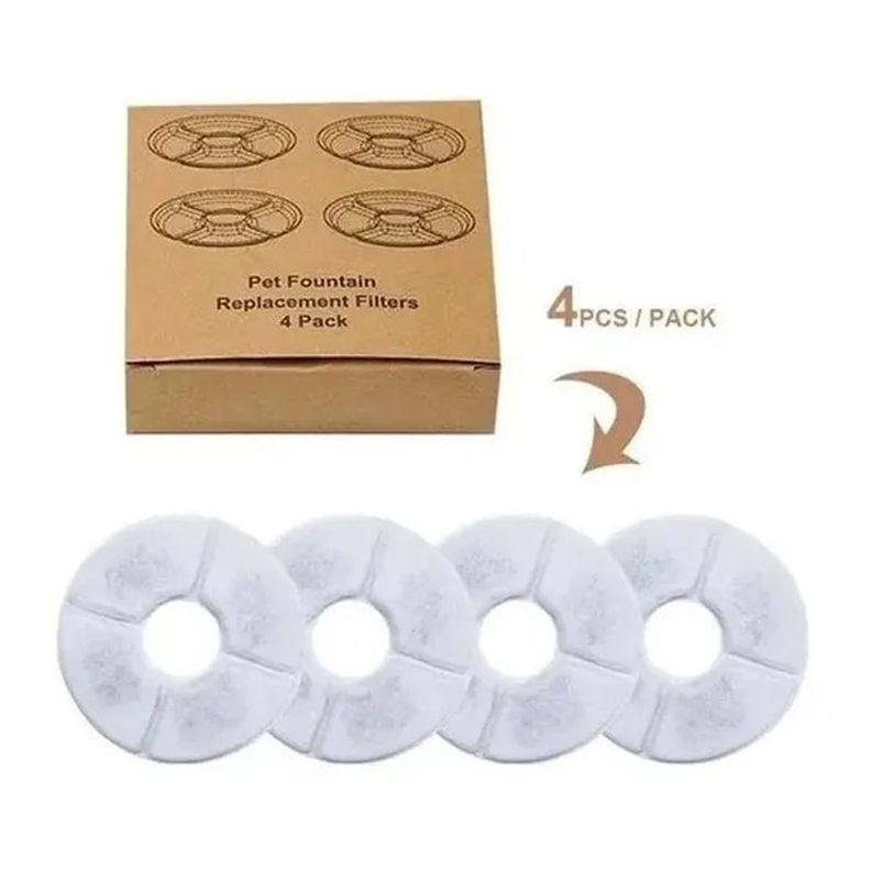 Pack X4 Filtros Bebedero Fuente De Agua Eléctrico Gato Perro-1