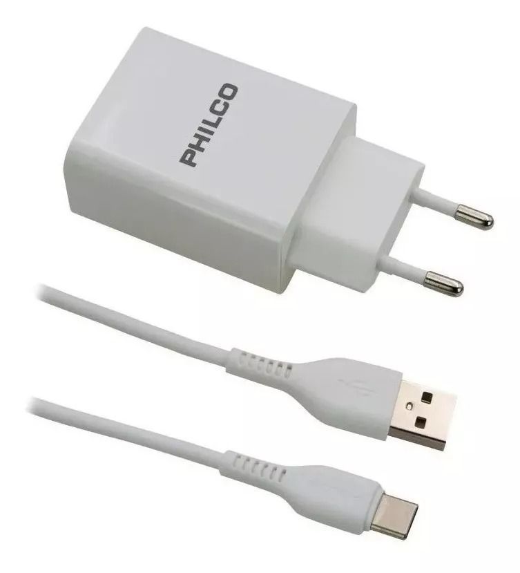 Cargador Celular Pared Y Cable Tipo C Philco 2.1a-3