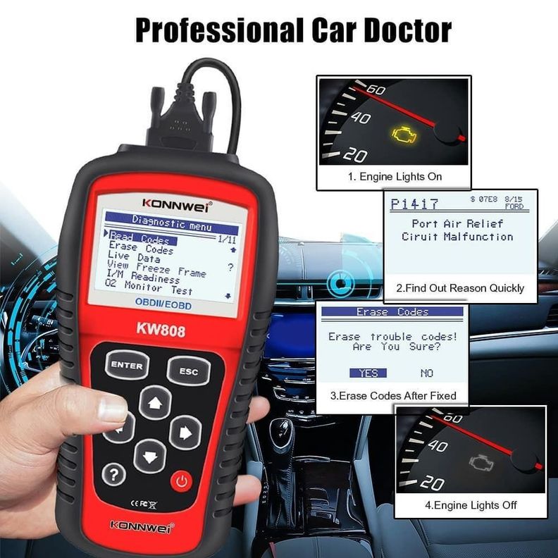 Escáner Automotriz Obd2 Multifuncional Con Pantalla Lcd-1