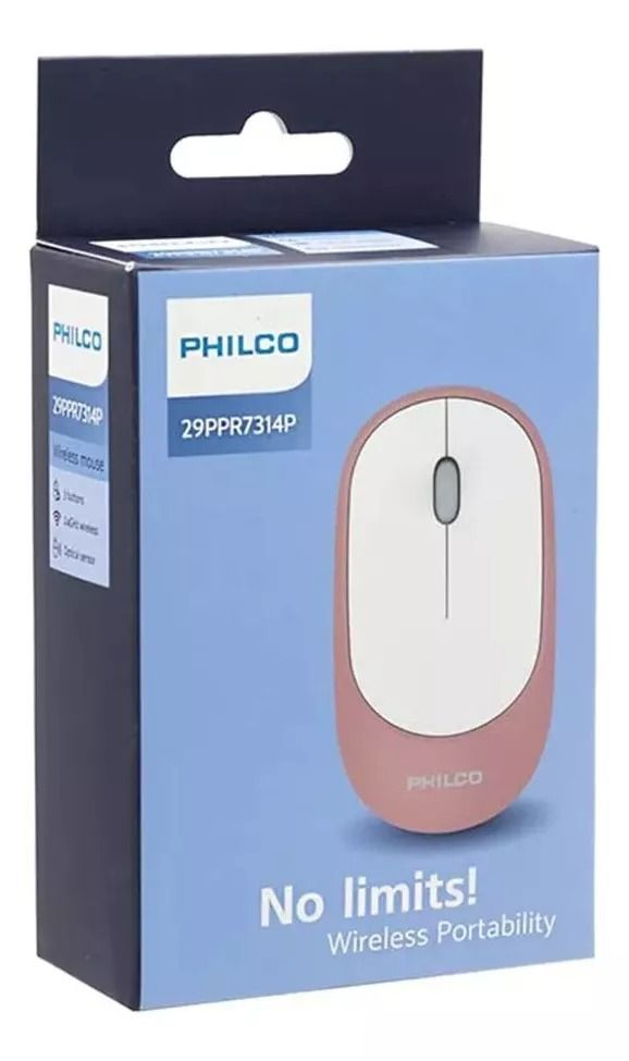 Mouse Inalambrico Philco Wireless Rosado-3