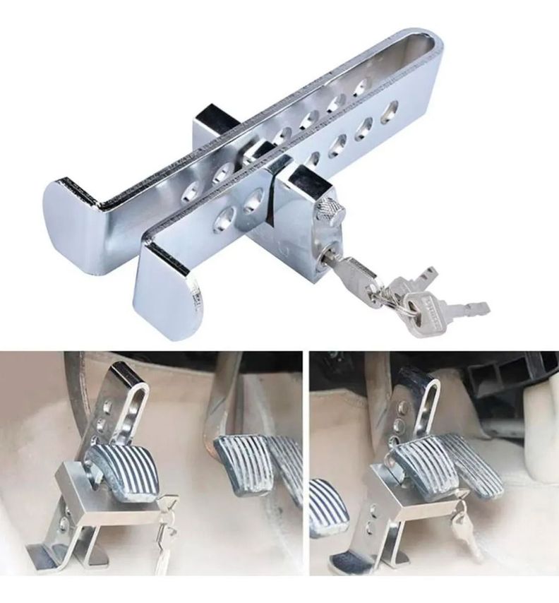 Traba Pedal + Candado + Llaves Seguridad Auto Seguridad-3
