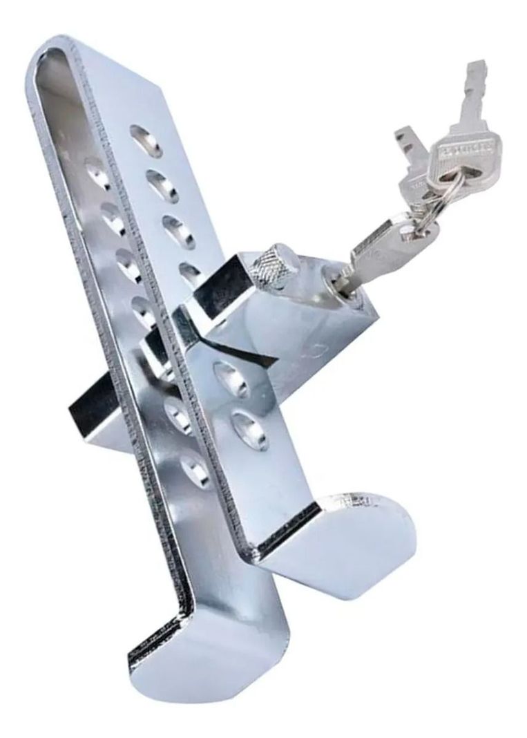 Traba Pedal + Candado + Llaves Seguridad Auto Seguridad-5