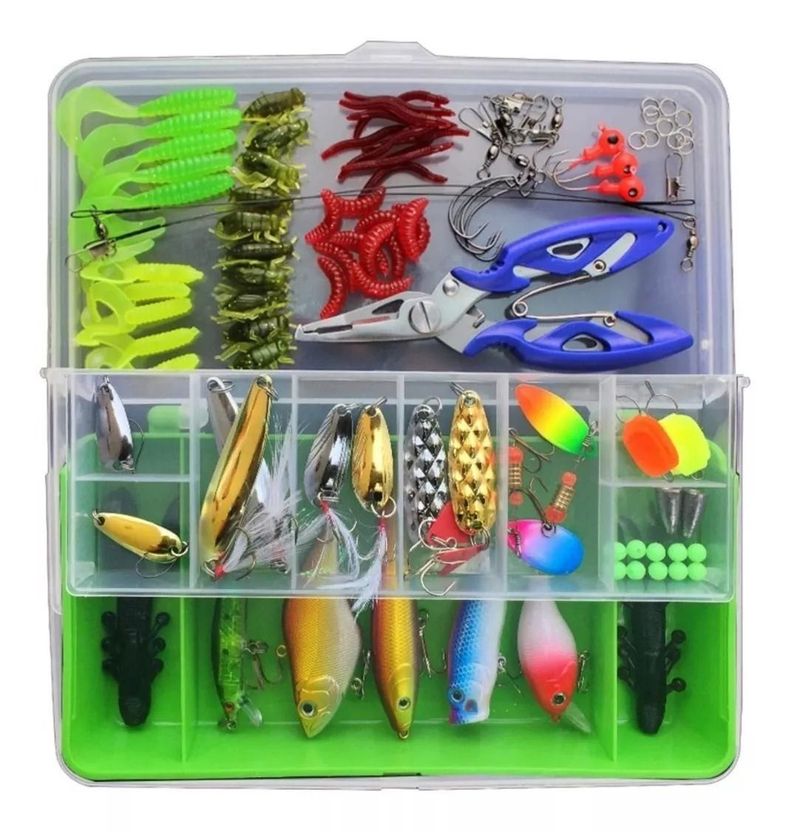 Kit De 101 Piezas De Señuelo Cebo Moscas Anzuelos Para Pesca-0
