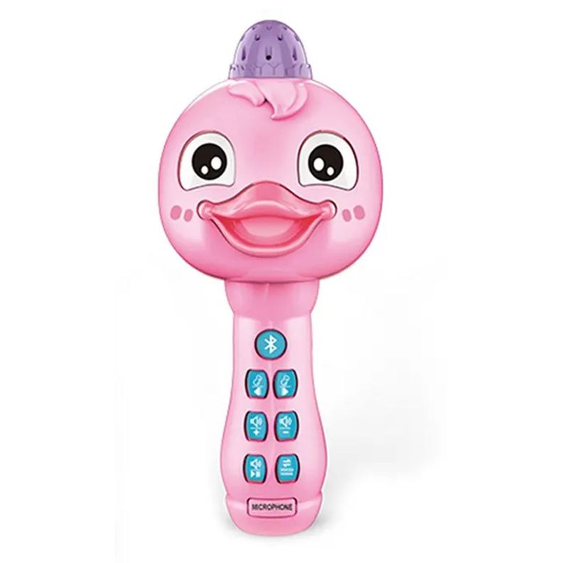Micrófono Karaoke Niños Singer Fiesta Juguete Animales Rosa-0