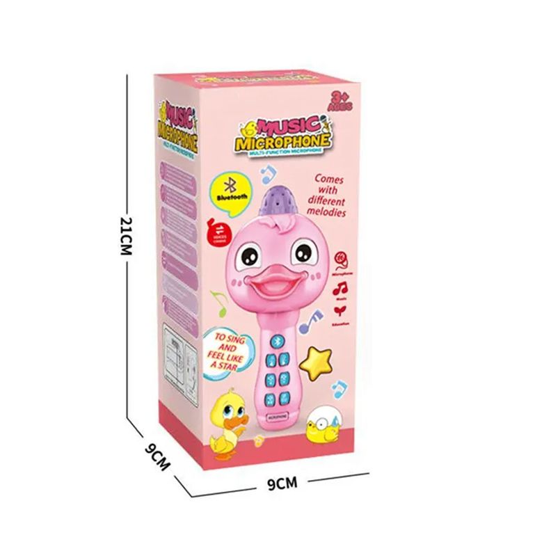 Micrófono Karaoke Niños Singer Fiesta Juguete Animales Rosa-2
