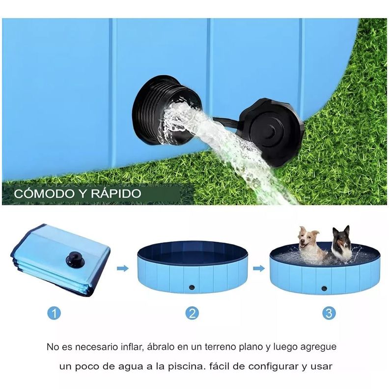 Piscina Plegable Para Perros Piscina 80x20cm-5