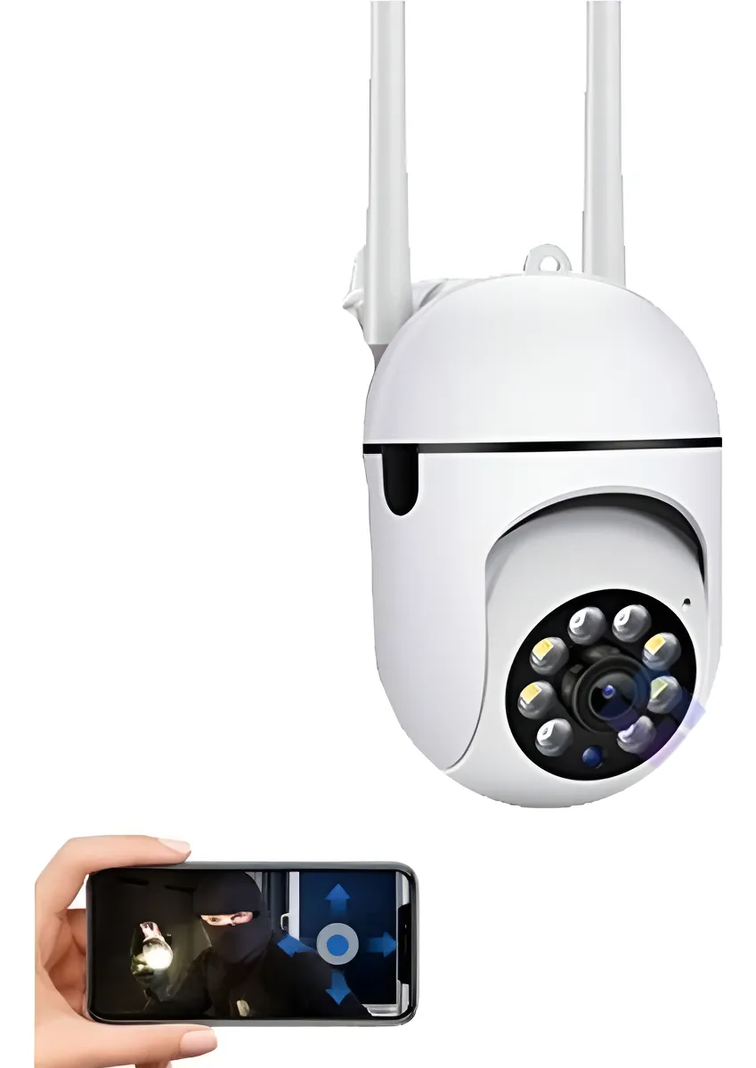 Cámara De Seguridad Exterior Wifi 2 Antenas Ip66 Camara Blanco