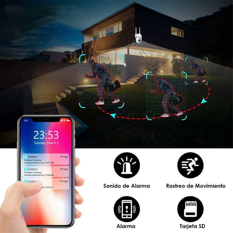 Cámara De Seguridad Exterior Wifi 2 Antenas Ip66 Camara-1