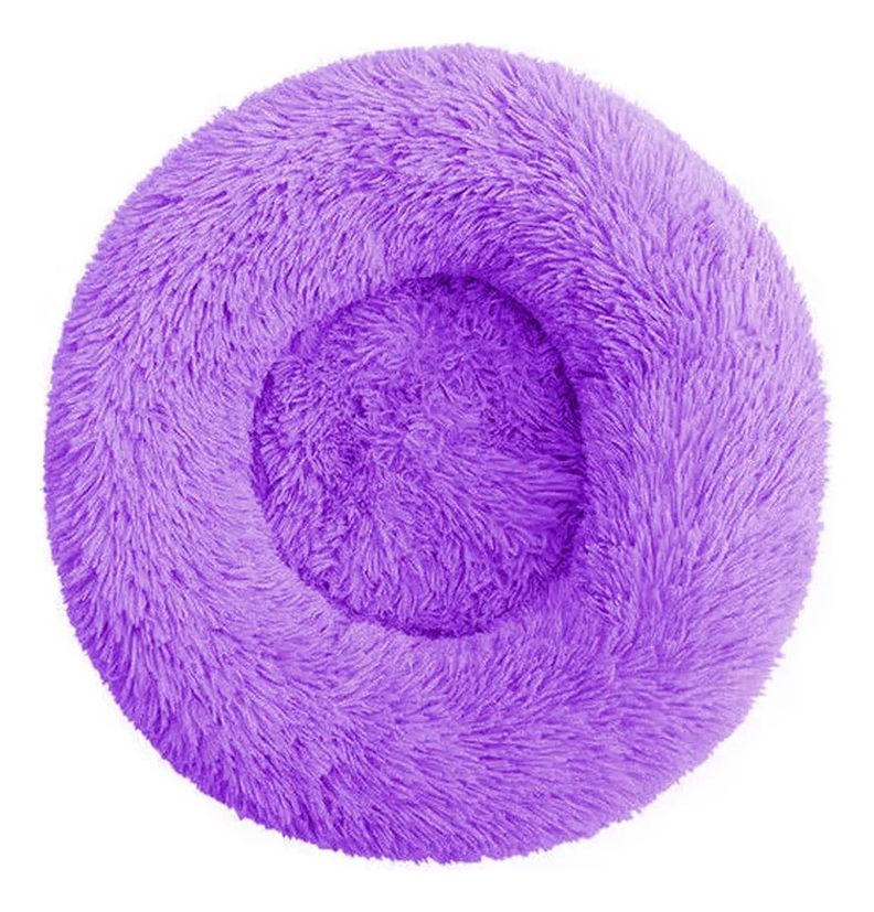 Cama Felpa Peludas De 60 Cm Para Mascotas Perros Morado-1
