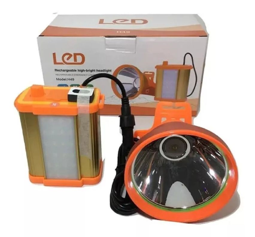 Foco Cazeria Led Mineria Camping Usb Largo Alcance 300mts-1