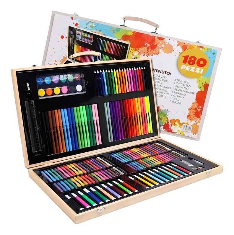 Set De Dibujo Y Pintura, Lapices Y Accesorios 180 Piezas