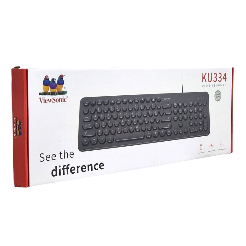 Teclado Usb Teclas Redondas Viewsonic Ku334 Negro-1