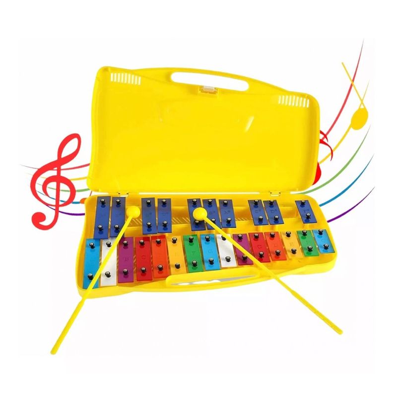 Metalofono Cromatico Infantil Escolar 25 Notas Musicales-0