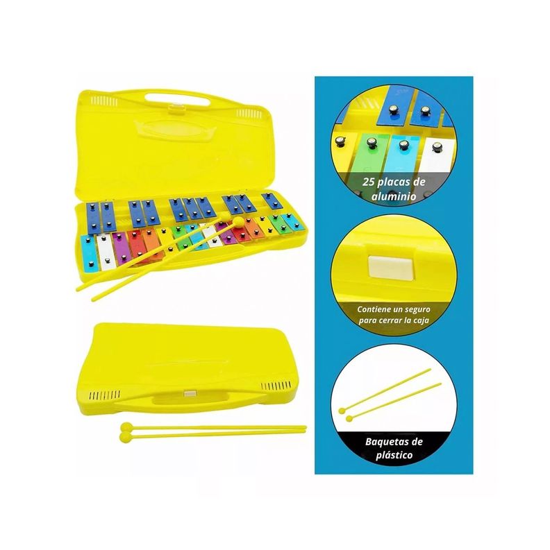 Metalofono Cromatico Infantil Escolar 25 Notas Musicales-4