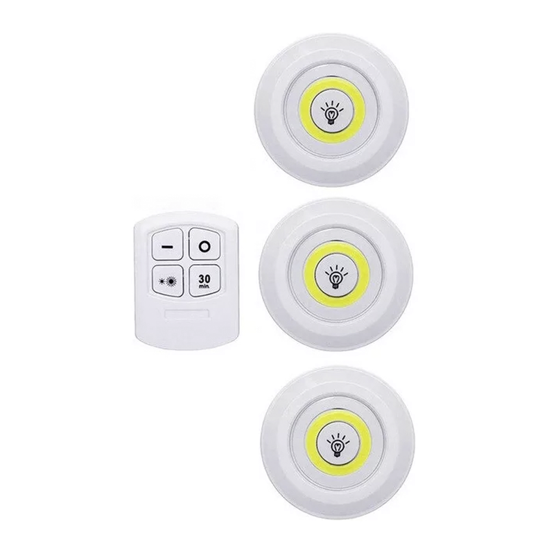 Set 3 Luces Led Inalámbricas Control Remoto 22192-0