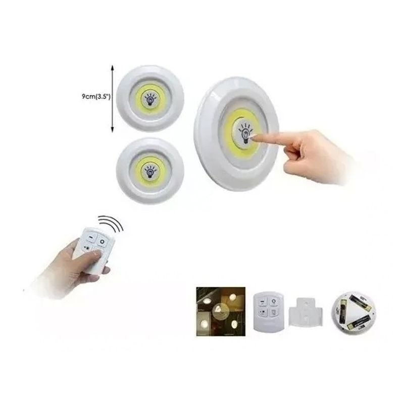 Set 3 Luces Led Inalámbricas Control Remoto 22192-2
