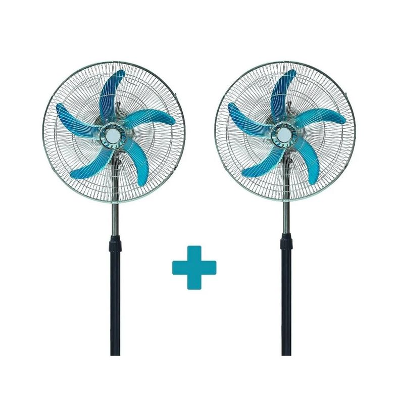 Pack X2 Ventilador De Pie 5 Aspas Ajustable 180 Grados-0