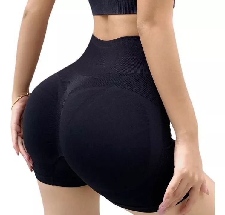 2 Short Mujer Calza Deportiva Short Push Up Levanta Cola Negro-0