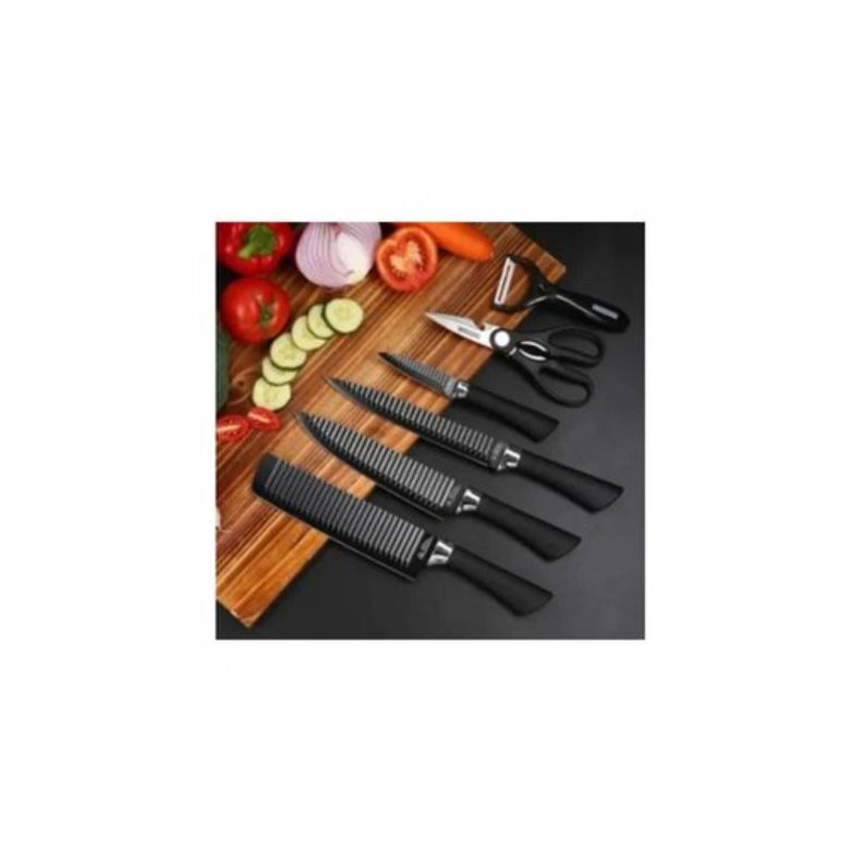 Set De 6 Cuchillos Juego Cuchillos Cocina Tijera -4