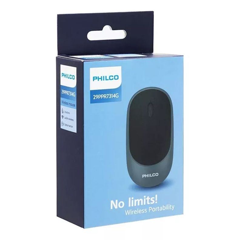 Mouse Inalambrico Philco Wireless Gris -3