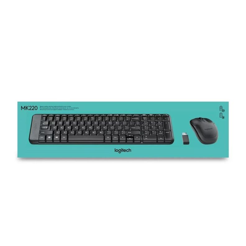 Kit Teclado Y Mouse Inalambrico Logitech Mk220-1