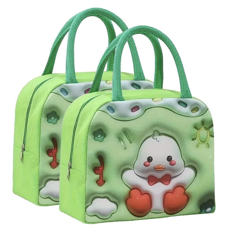 2 Bolso Termico Tipo Lonchera Con Efecto 3d Verde-0