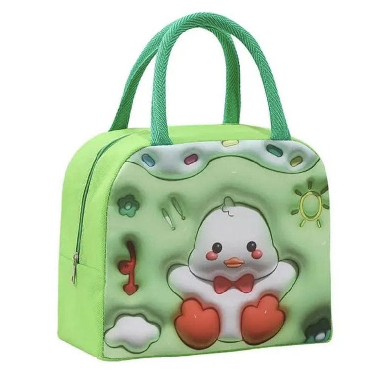 2 Bolso Termico Tipo Lonchera Con Efecto 3d Verde-1