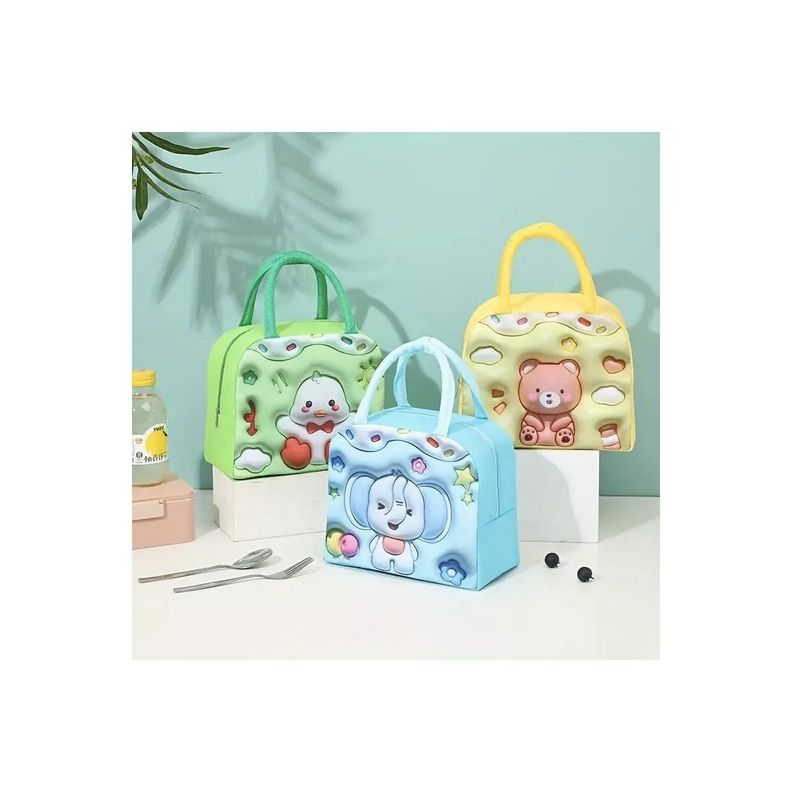 2 Bolso Termico Tipo Lonchera Con Efecto 3d Verde-3