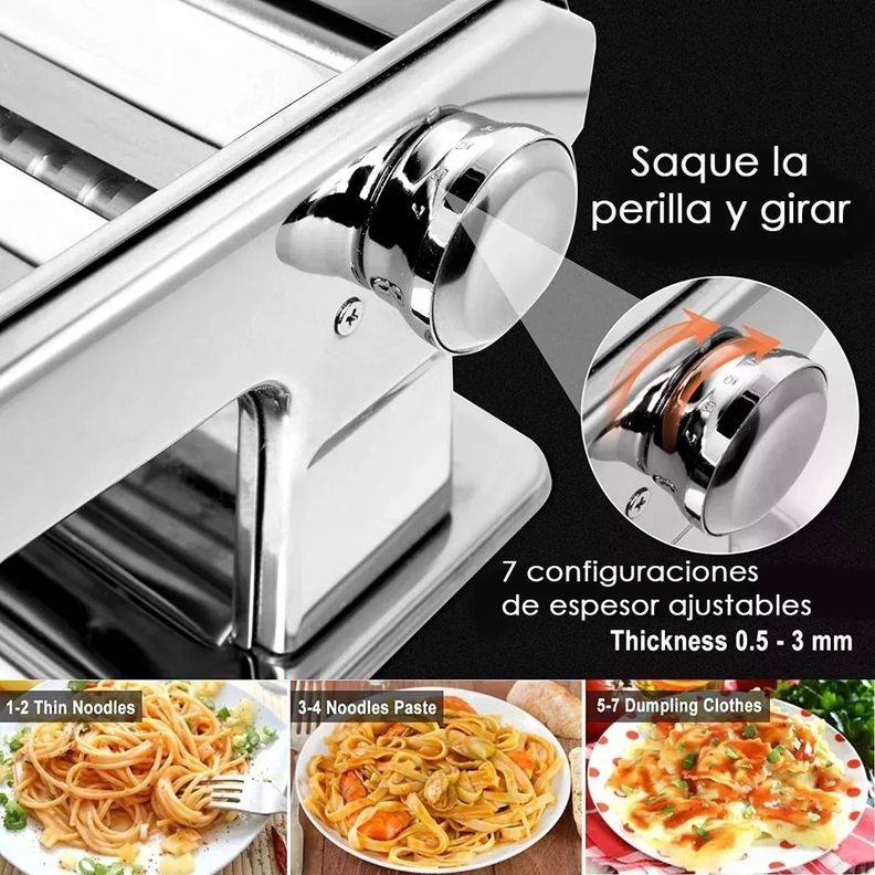 Maquina Para Hacer Pasta Manual Color Plateado-4